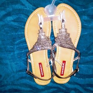 Shimmering Gunmetal Sandals